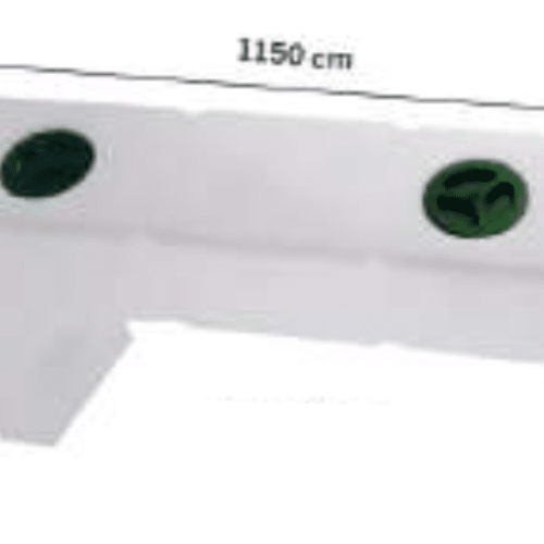 SERBATOIO 95 LT BIANCO NAT.115x65,5X26cm SAGOMATO PER PASSARUOTA CON INSERTI PER FIX SYSTEM-DOPPIO TAPPO MASCHIO VERDE